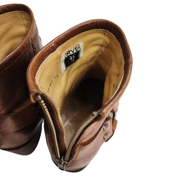 Frye Womens Tabitha Harness Ankle Boots Size 6.5 Cognac Brown Leather Western - Picture 11 of 14